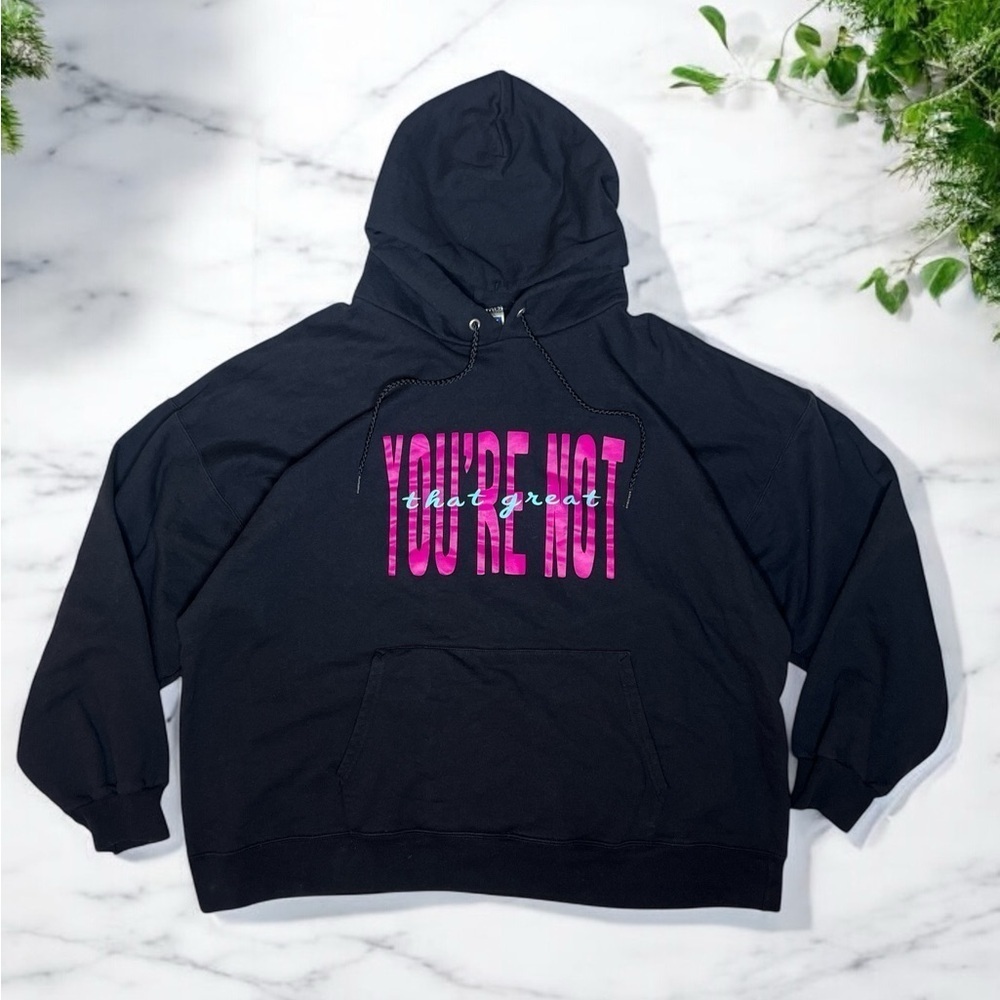 Vintage Hanes 2XL You’re Not That Great Graphic Hoodie Y2K Sarcastic Sweatshirt